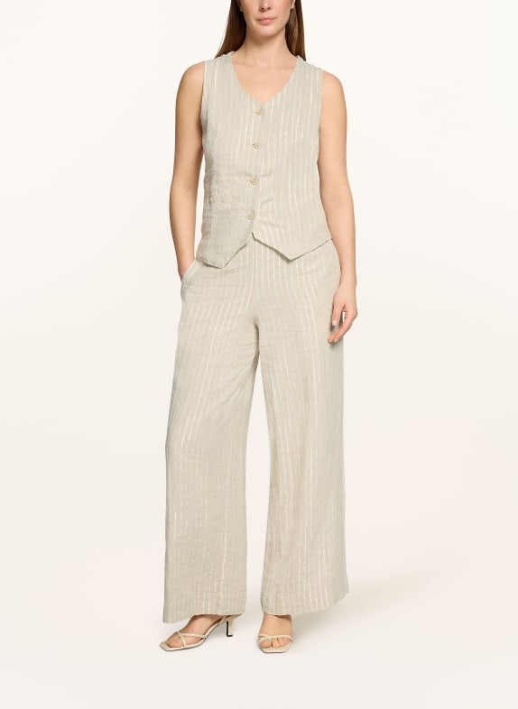 CARTOON Blazer-vest met linnen CRÈME / WIT