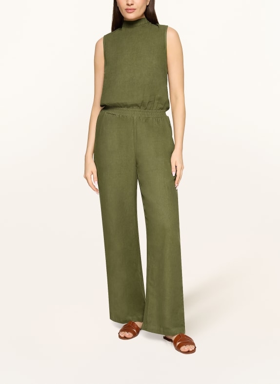 CARTOON Jumpsuit mit Leinen OLIV