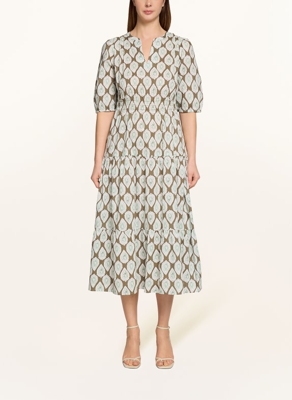 CARTOON Kleid KHAKI / CREME / HELLGRÜN