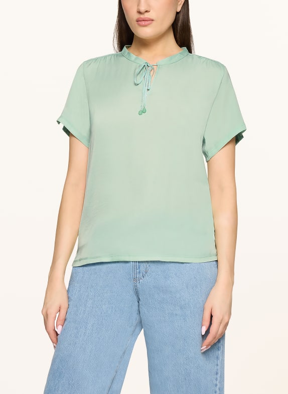 CARTOON T-shirt i materialmix med strass LJUSGRÖN