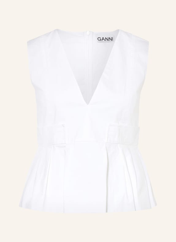 GANNI Blusentop WEISS