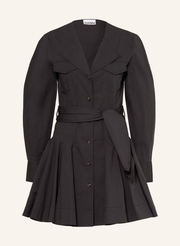 GANNI Kleid SCHWARZ