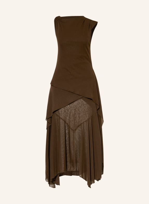 GANNI MARL Dress DARK BROWN