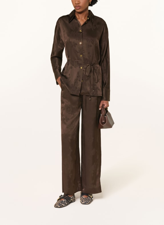 GANNI Marlene-broek van jacquard MARRON FONCÉ