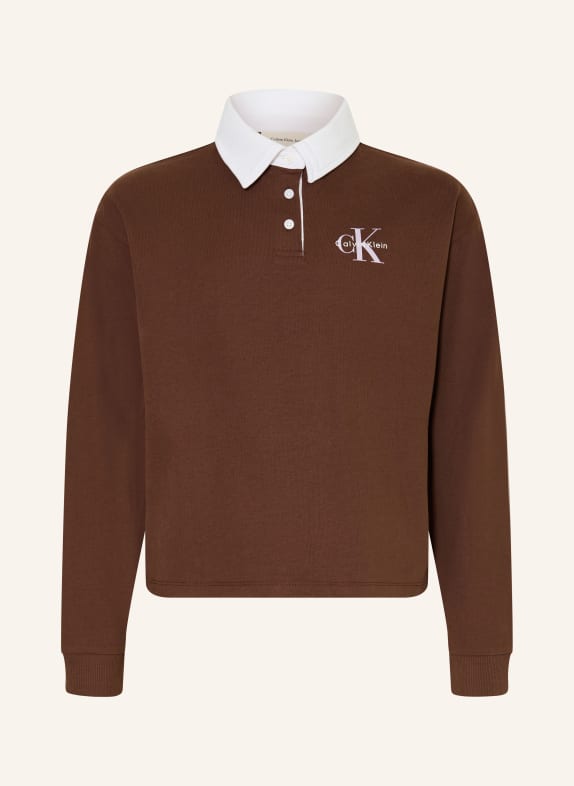 Calvin Klein Jersey-Poloshirt BRAUN