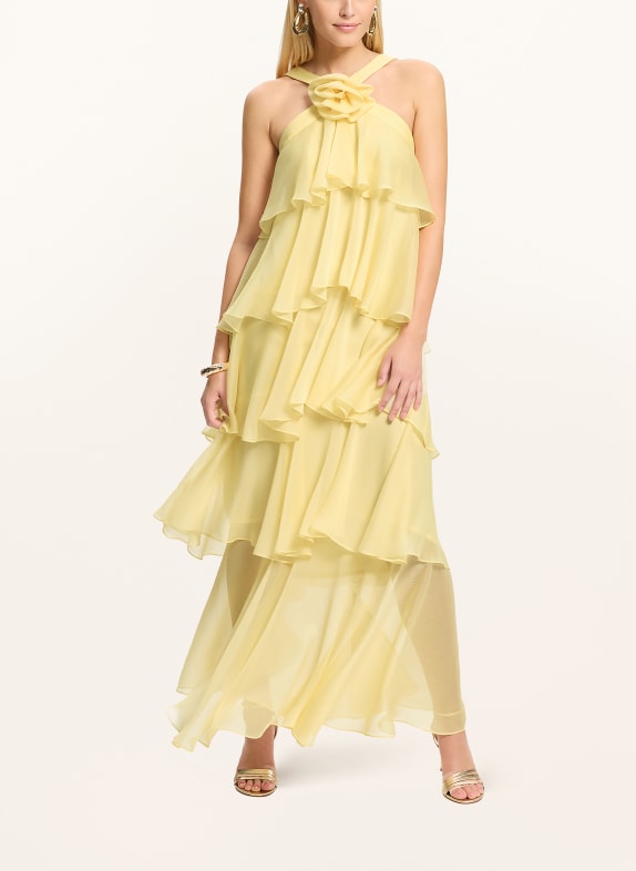 SWING Abendkleid mit Volants GELB