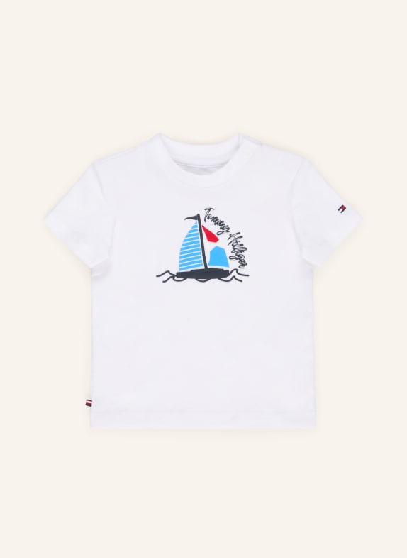 TOMMY HILFIGER Koszulka BIAŁY / CZERWONY / JASNONIEBIESKI