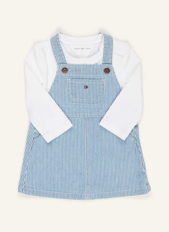 TOMMY HILFIGER Ensemble : t-shirt à manches longues et robe BLEU CLAIR / BLANC