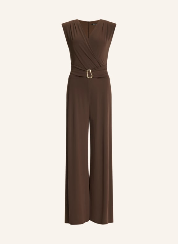 SWING Jumpsuit aus Jersey DUNKELBRAUN / GOLD