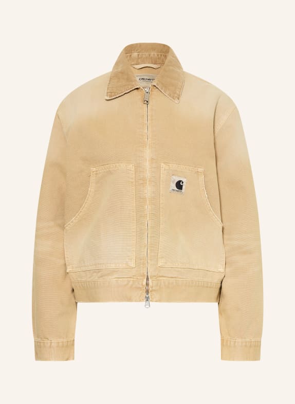 carhartt WIP Džínová bunda DEARBORN 0ME17 Dusty H Brown / Dusty H Brown, destroy wash