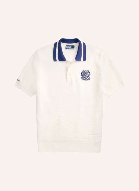 POLO RALPH LAUREN Knit polo shirt WHITE / DARK BLUE