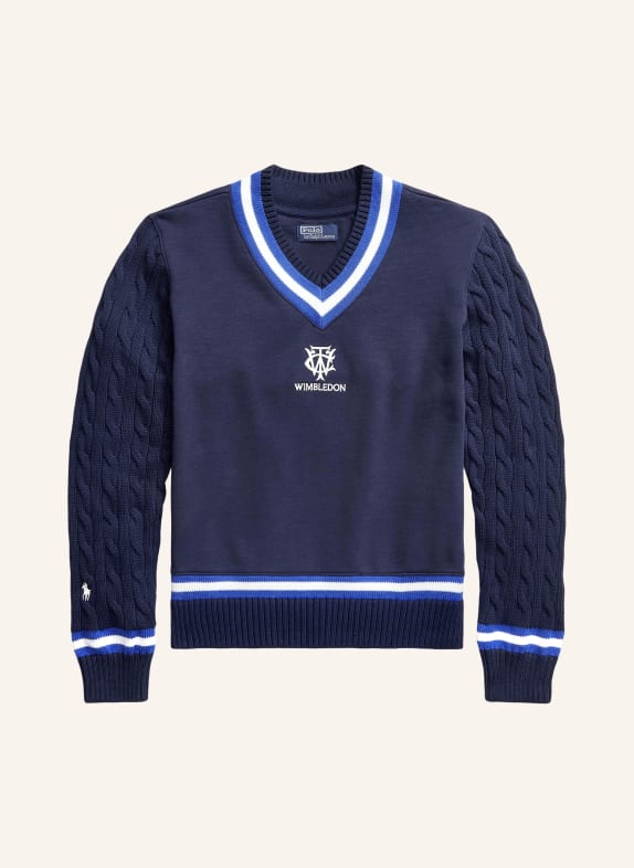POLO RALPH LAUREN Sweatshirt in a blend of materials DARK BLUE / BLUE / WHITE