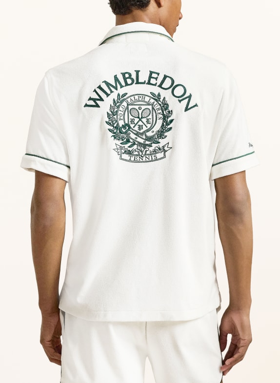 POLO RALPH LAUREN Resorthemd Comfort Fit aus Frottee WEISS / DUNKELGRÜN