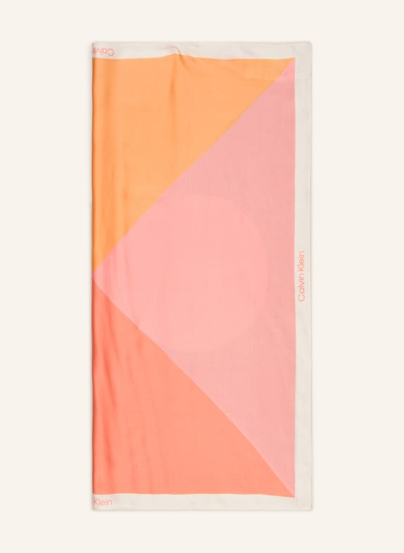 Calvin Klein Tørklæde ORANGE / CREME / LYSERØD