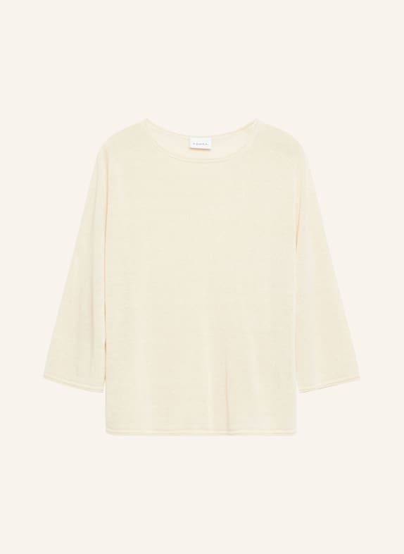 comma Pullover mit Leinen und 3/4-Arm BEIGE