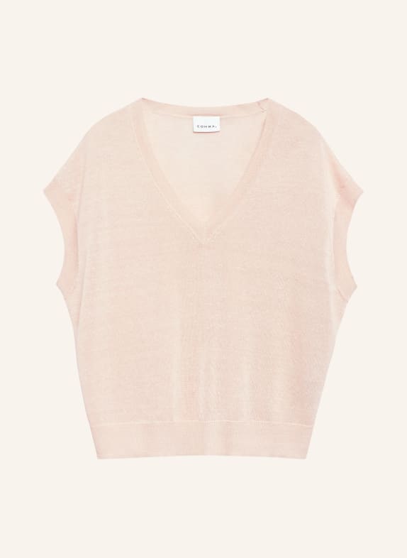 comma Sleeveless sweater with linen BEIGE