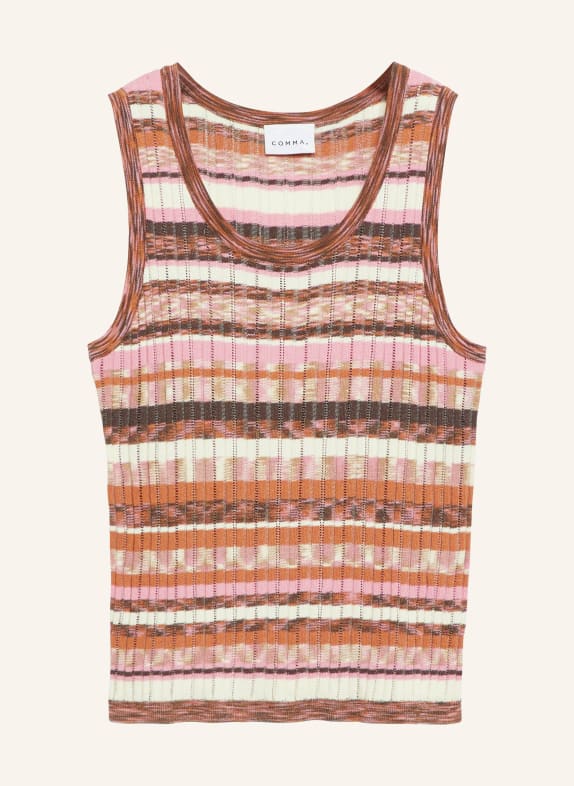 comma Knit top PINK / COGNAC / WHITE