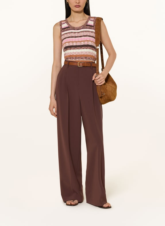 comma Gebreide top ROZE / COGNAC / WIT