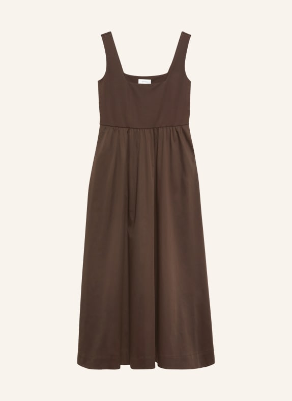 comma Kleid im Materialmix DUNKELBRAUN