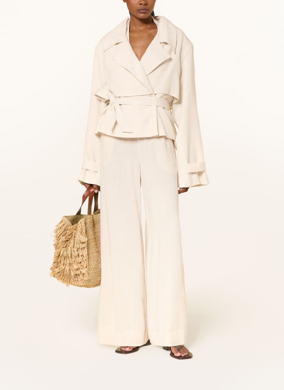 LEZU Trench-coat EDDA en lin MARRON CLAIR