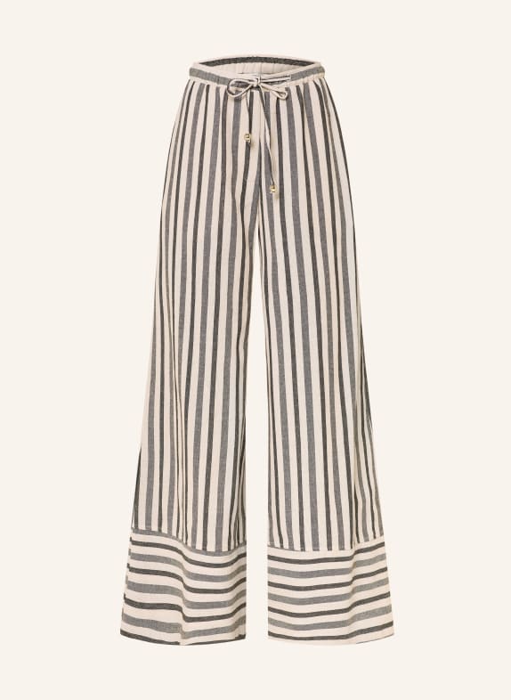 LEZU Marlenehose EMMA mit Leinen ECRU / TAUPE / SCHWARZ