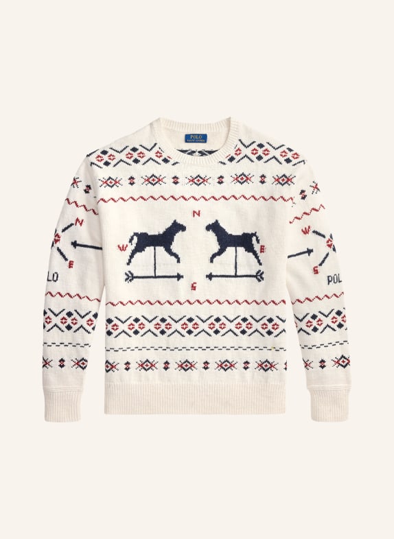 POLO RALPH LAUREN Pullover CREME / DUNKELROT / DUNKELBLAU