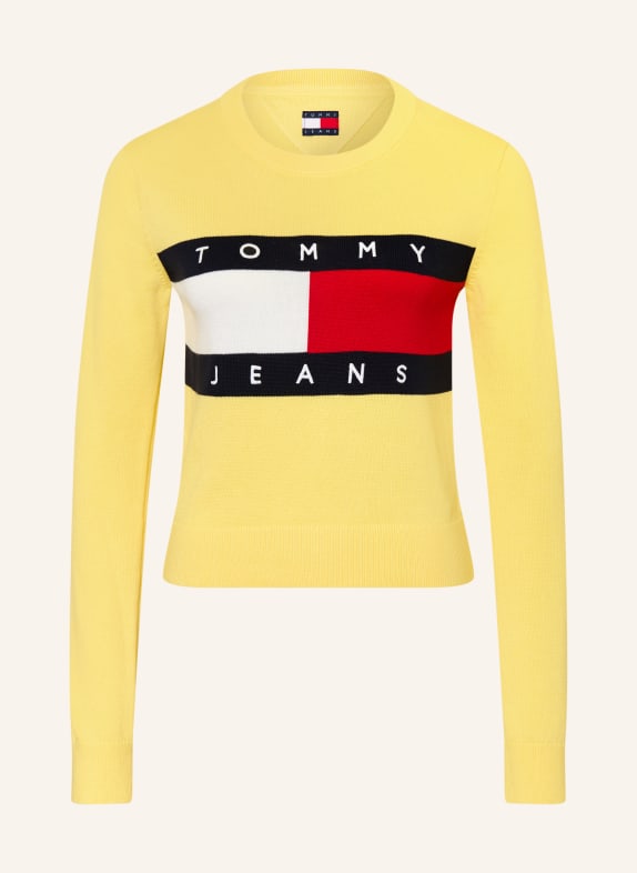 TOMMY JEANS Pullover HELLGELB / ROT / DUNKELBLAU