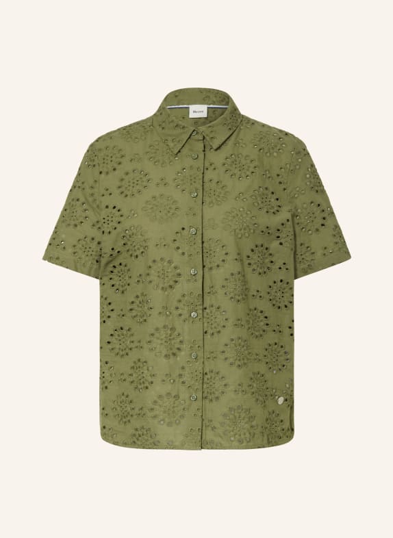 BRAX VERA shirt blouse with eyelet lace GREEN