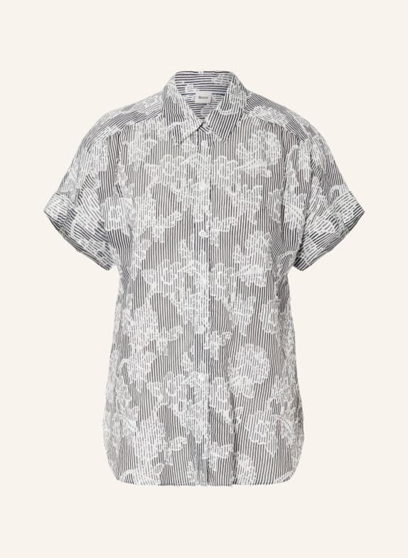 BRAX Skjortebluse i jacquard HVID / SORT