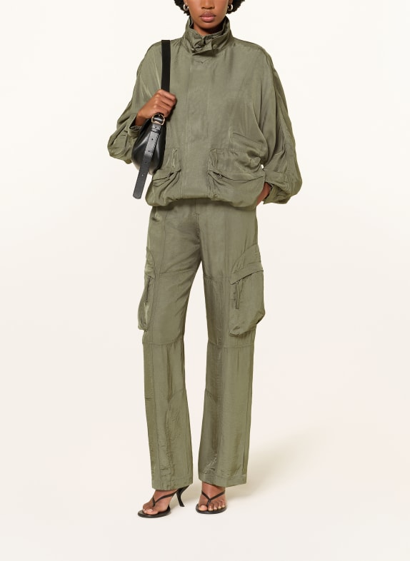 The Frankie Shop Blouson BREYA avec revers OLIVE