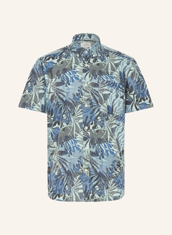 camel active Short-sleeved shirt, regular fit BLUE / LIGHT GREEN