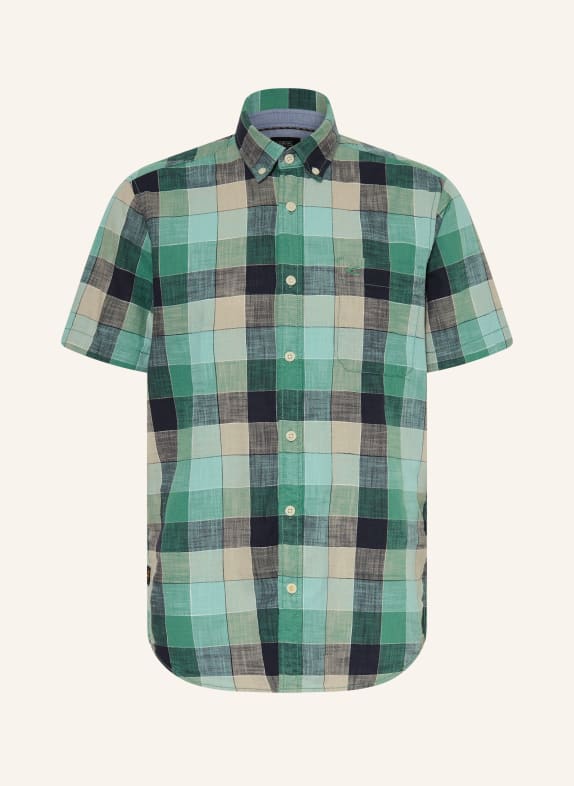 camel active Chemise à manches courtes coupe classique VERT / BEIGE / BLEU FONCÉ