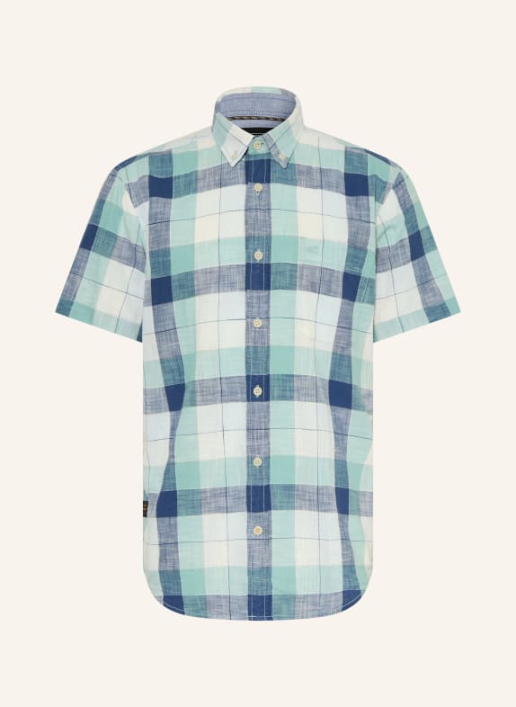 camel active Chemise à manches courtes coupe classique BLEU FONCÉ / MENTHE / BLANC