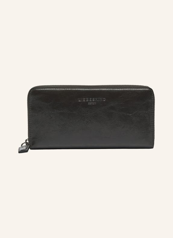 LIEBESKIND Portofel SALLY LARGE NEGRU / PLATINĂ