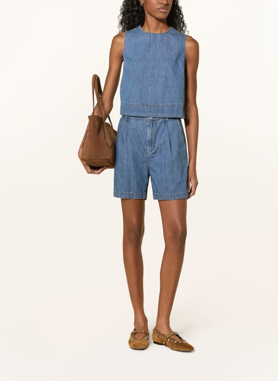 mavi Top cu aspect de denim ALBASTRU