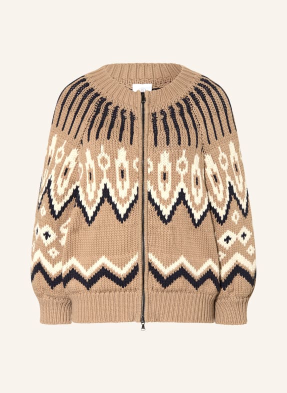 BOGNER Strickjacke AURORA BEIGE / CREME / DUNKELBLAU