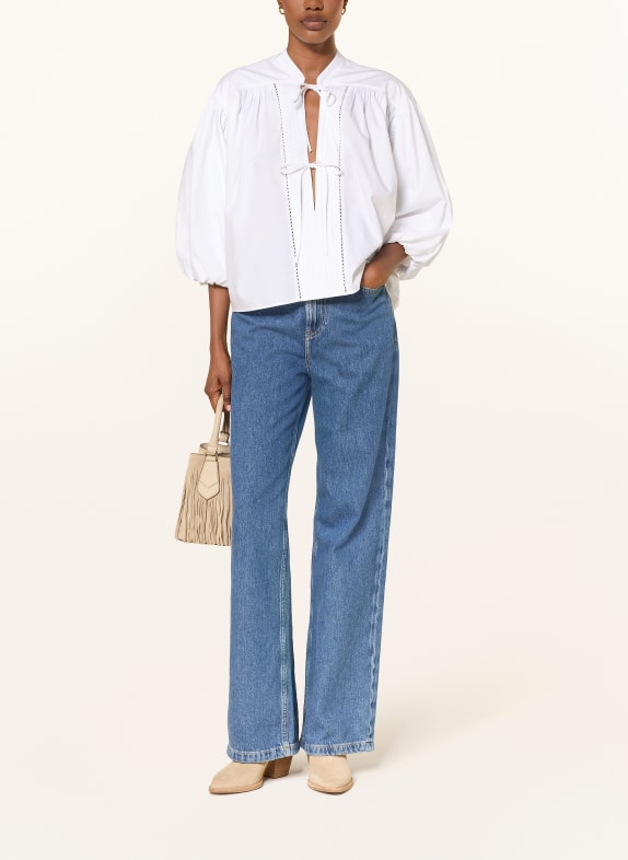 BOSS BALES-blouse met 3/4-mouwen WIT
