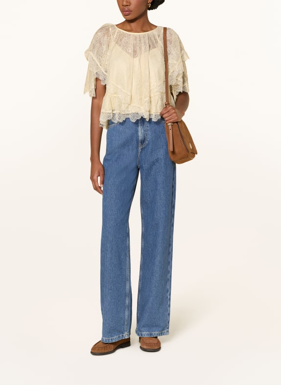 BOSS Blouse BENNEDY van kant ECRU