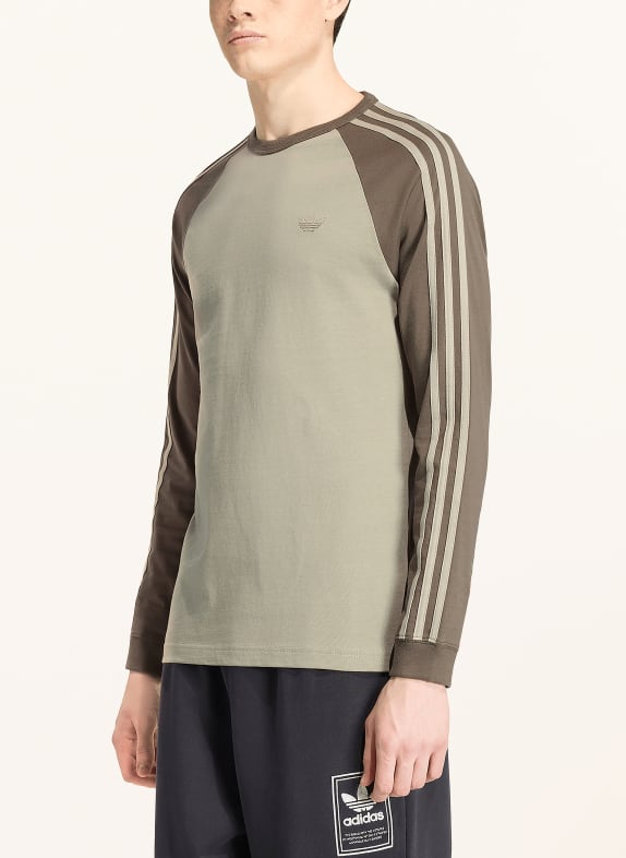 adidas Originals T-shirt met lange mouwen 3 STREPEN GROEN / KAKI