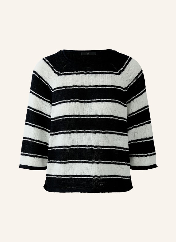 oui Pullover WEISS / SCHWARZ