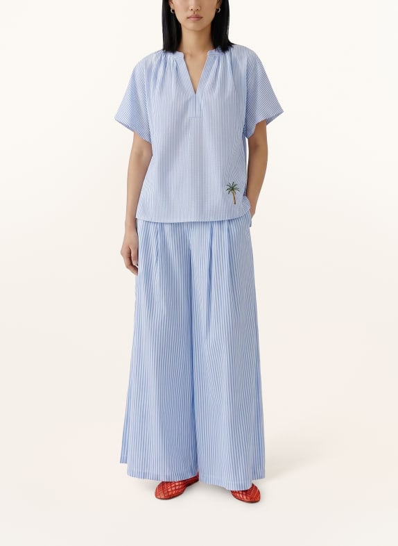 oui Blouse LICHTBLAUW / WIT