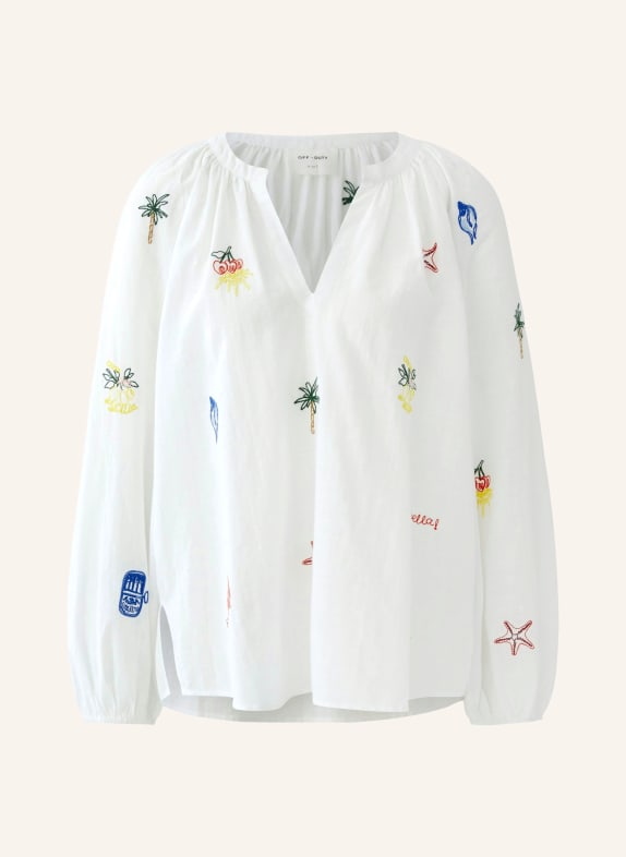 oui Blusenshirt WEISS / ROT / GELB