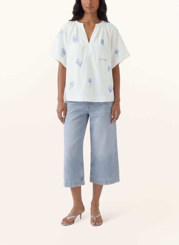 oui Blouse WIT / BLAUW