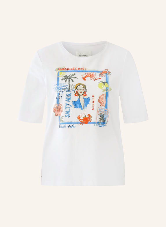 oui T-shirt avec strass BLANC / ROUGE / BLEU