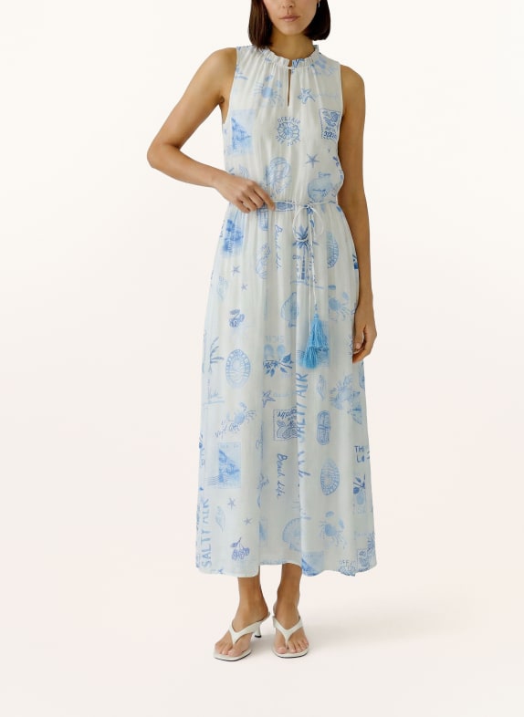 oui Kleid mit Rüschen WEISS / BLAU