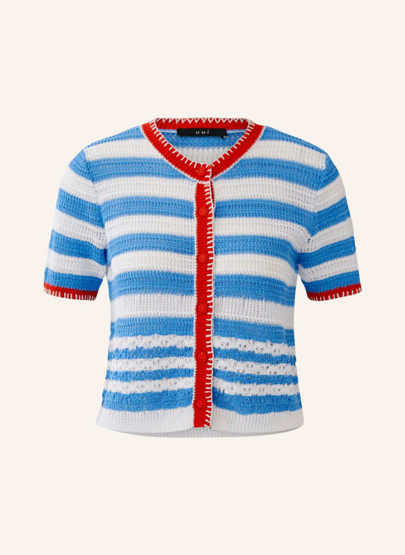 oui Cardigan BLEU CLAIR / ROUGE / BLANC