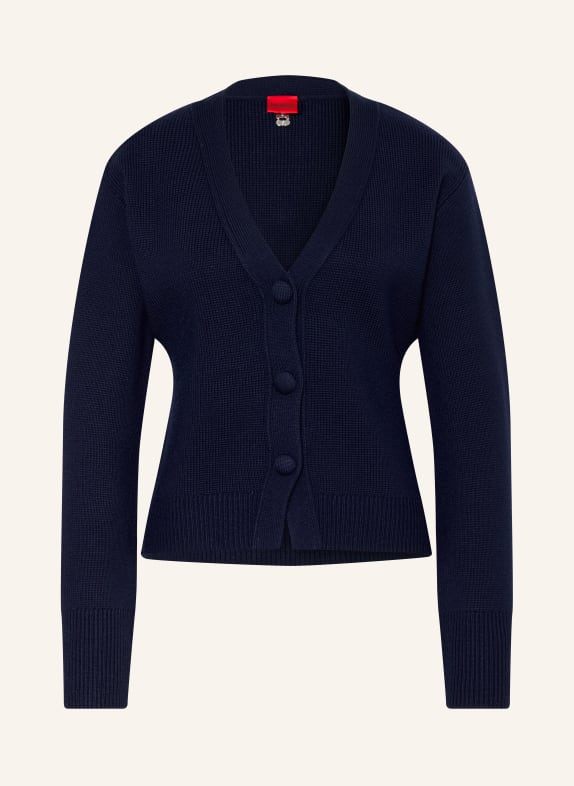 HUGO Gebreid vest SELOSY DONKERBLAUW