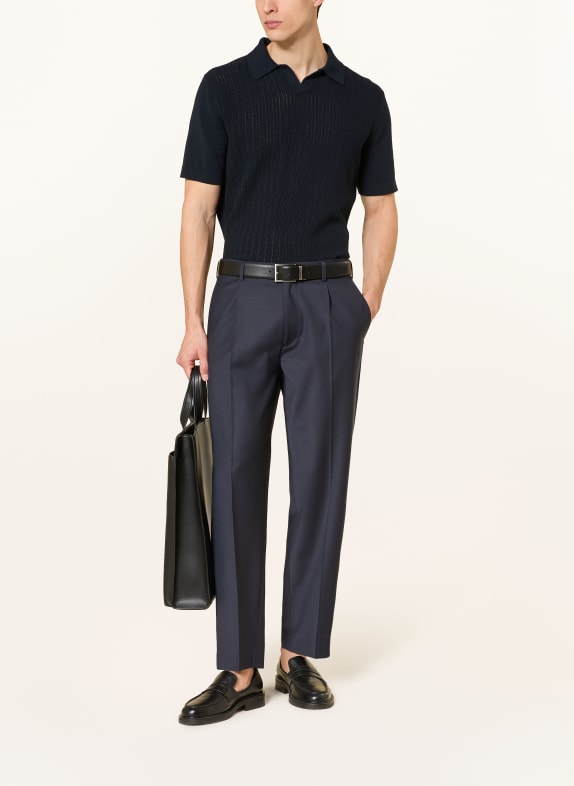 TIGER OF SWEDEN Gebreid poloshirt EOIN DONKERBLAUW