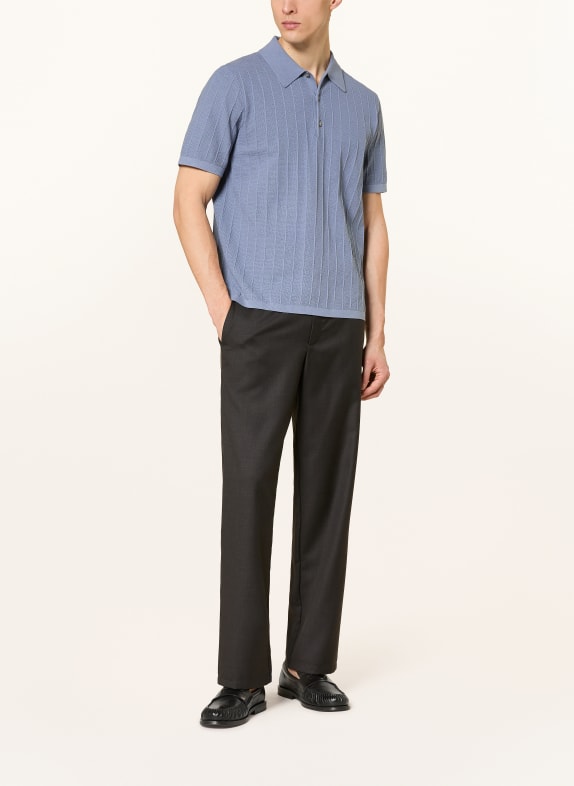 TIGER OF SWEDEN Gebreid poloshirt ERROS BLAUW