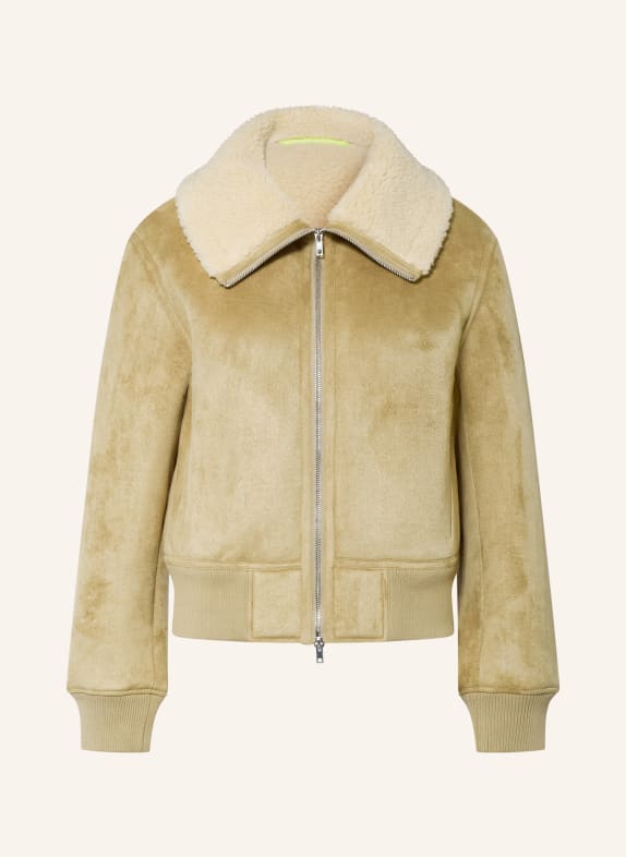 No.1 Como Jas CLEVELAND met teddybont LICHTBRUIN / BEIGE